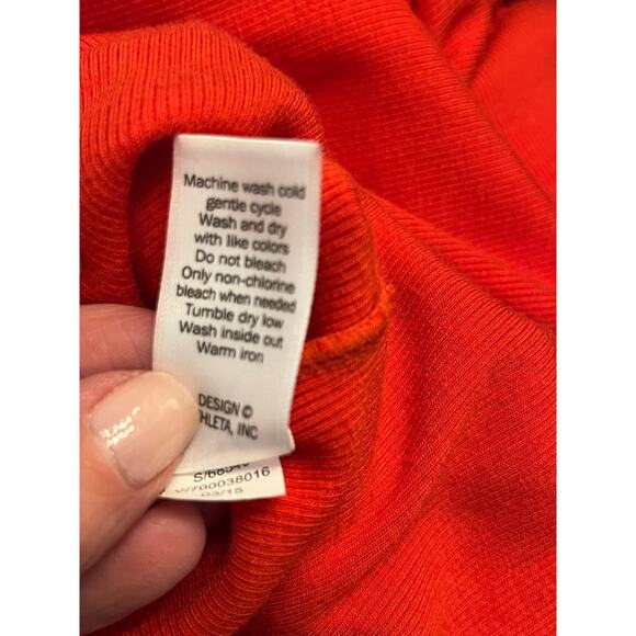 Athleta Sleeveless Button-Front Ribbed Maxi Dress – XS – Vibrant Red Orange - Picture 5 of 9